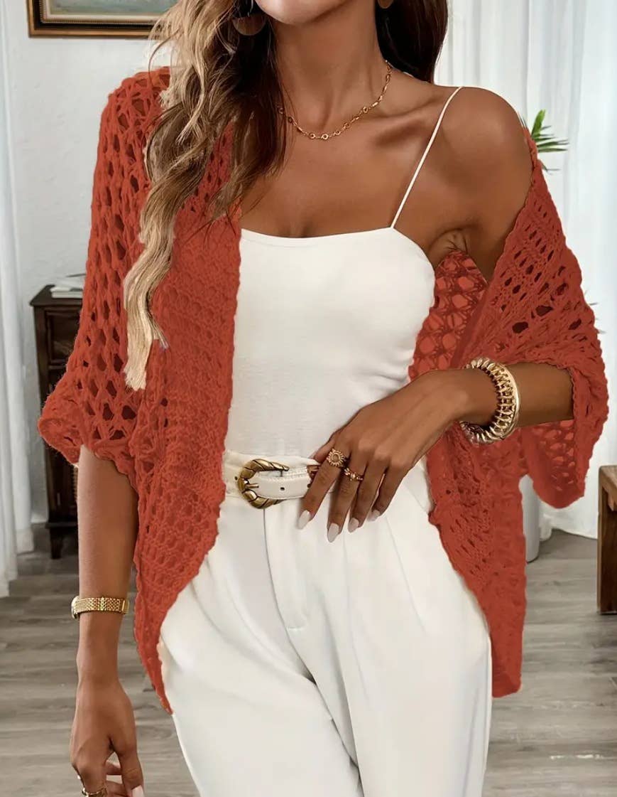 Open Knit BatWing Cardigan Beach Cover Up