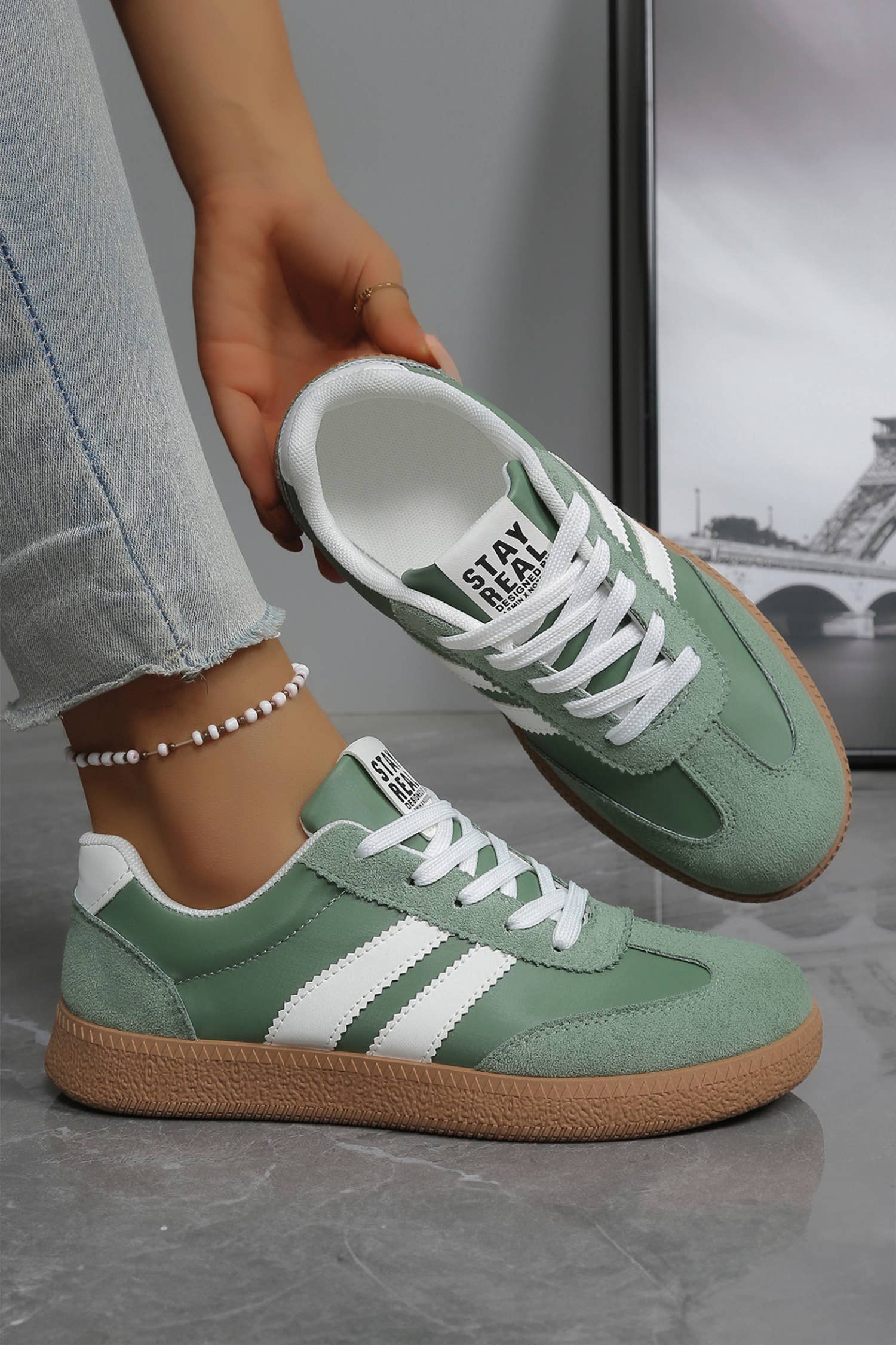 Varsity Color Block Patchwork PU Leather Lace Up Shoes