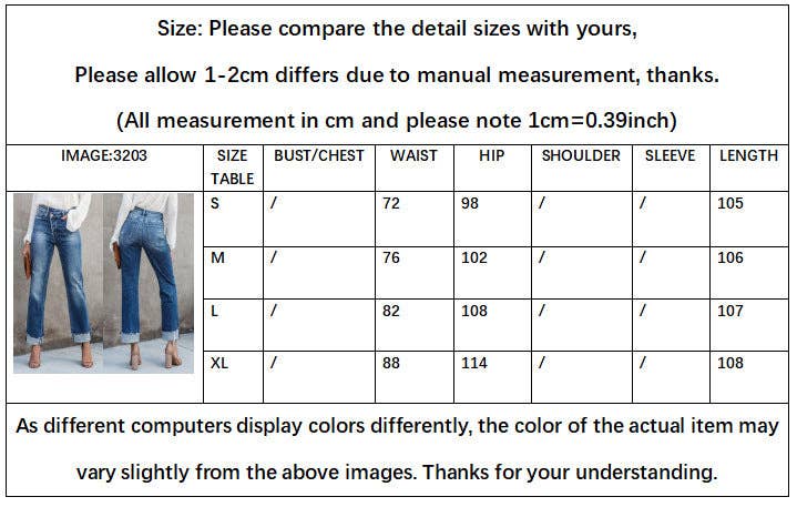 Washed Denim Pant Straight Leg Jeans DPP3019