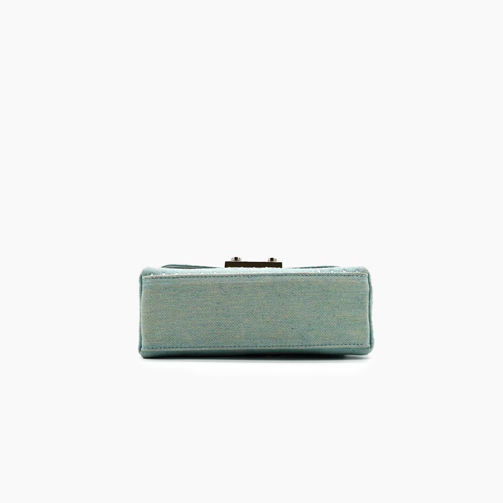 Trendy Denim Crossbody Bag Girls Clutch Purse with Chain