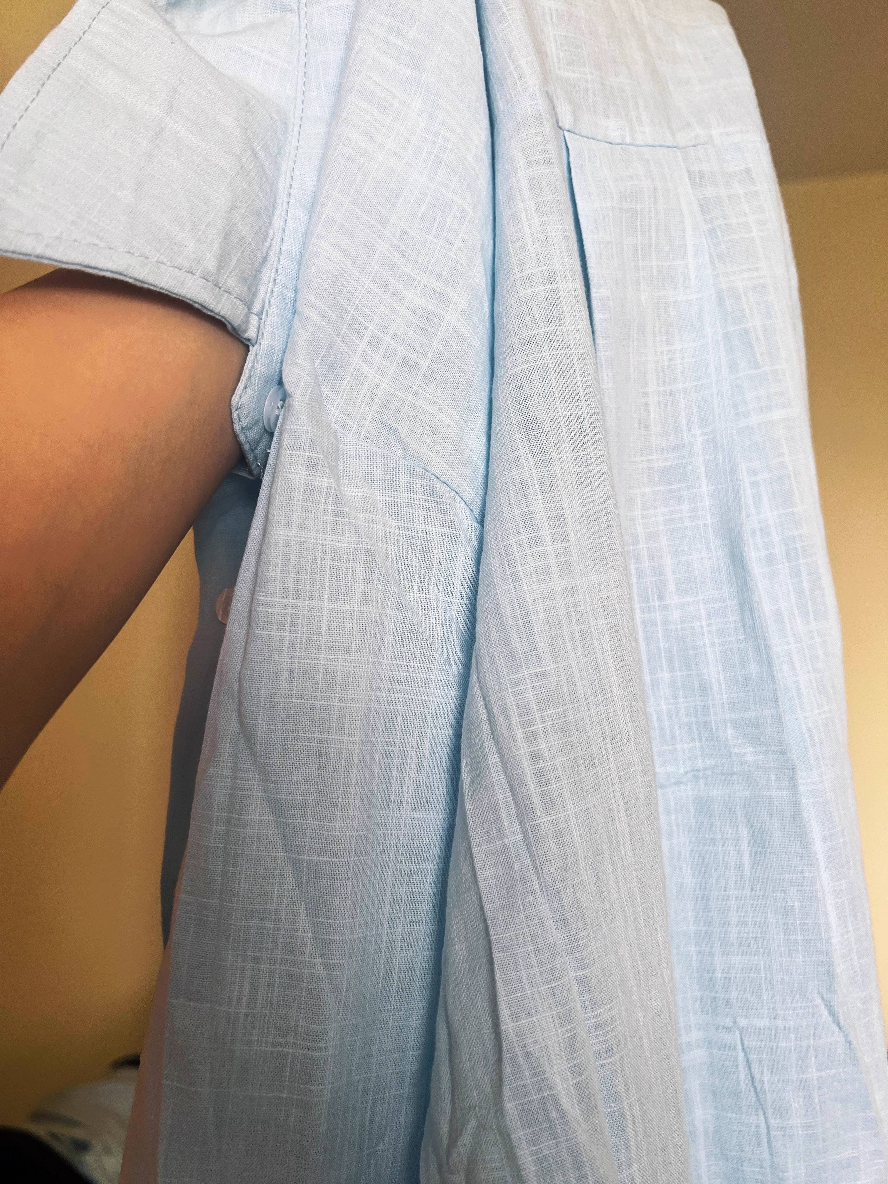 Cotton linen blend button down shirt