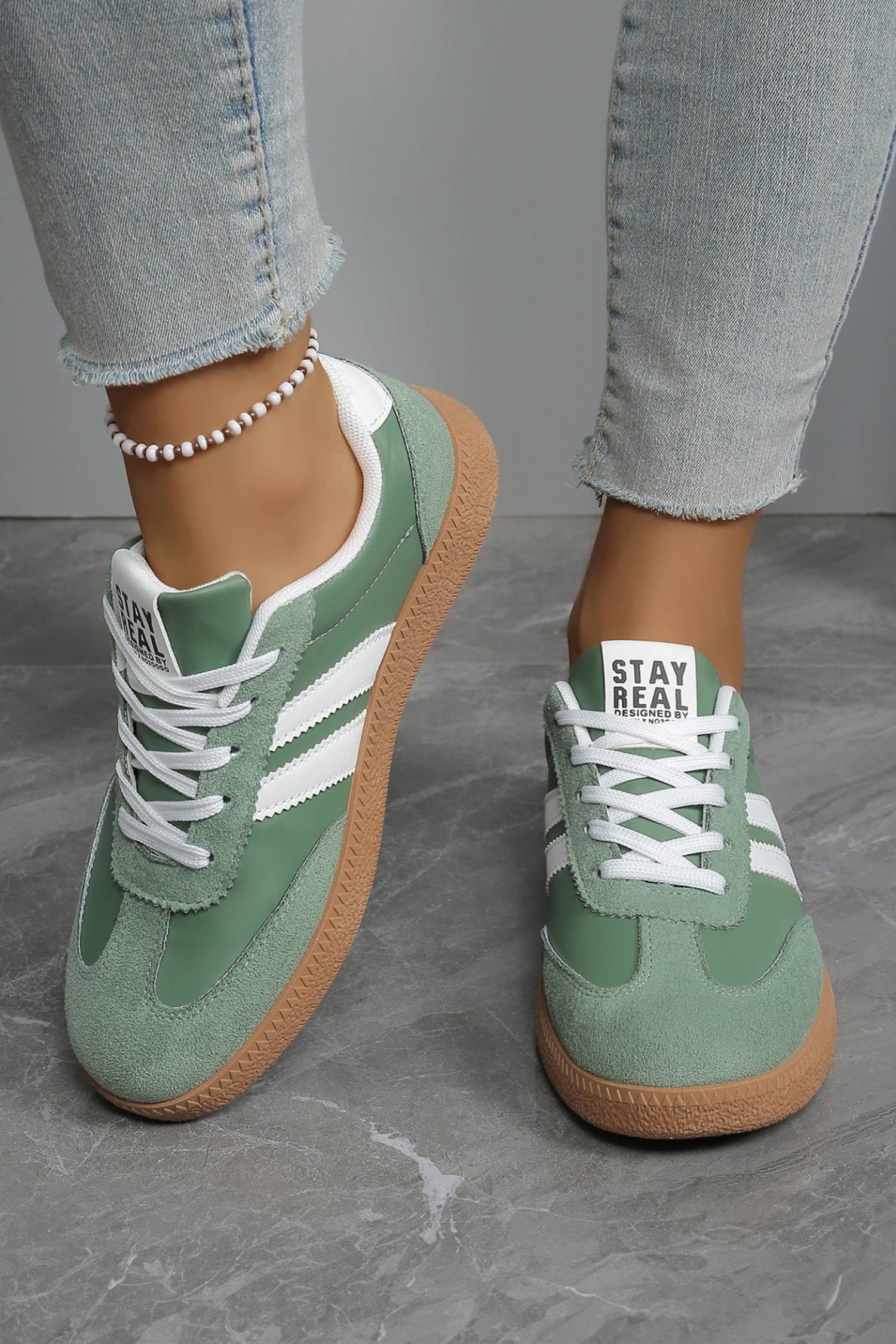 Varsity Color Block Patchwork PU Leather Lace Up Shoes